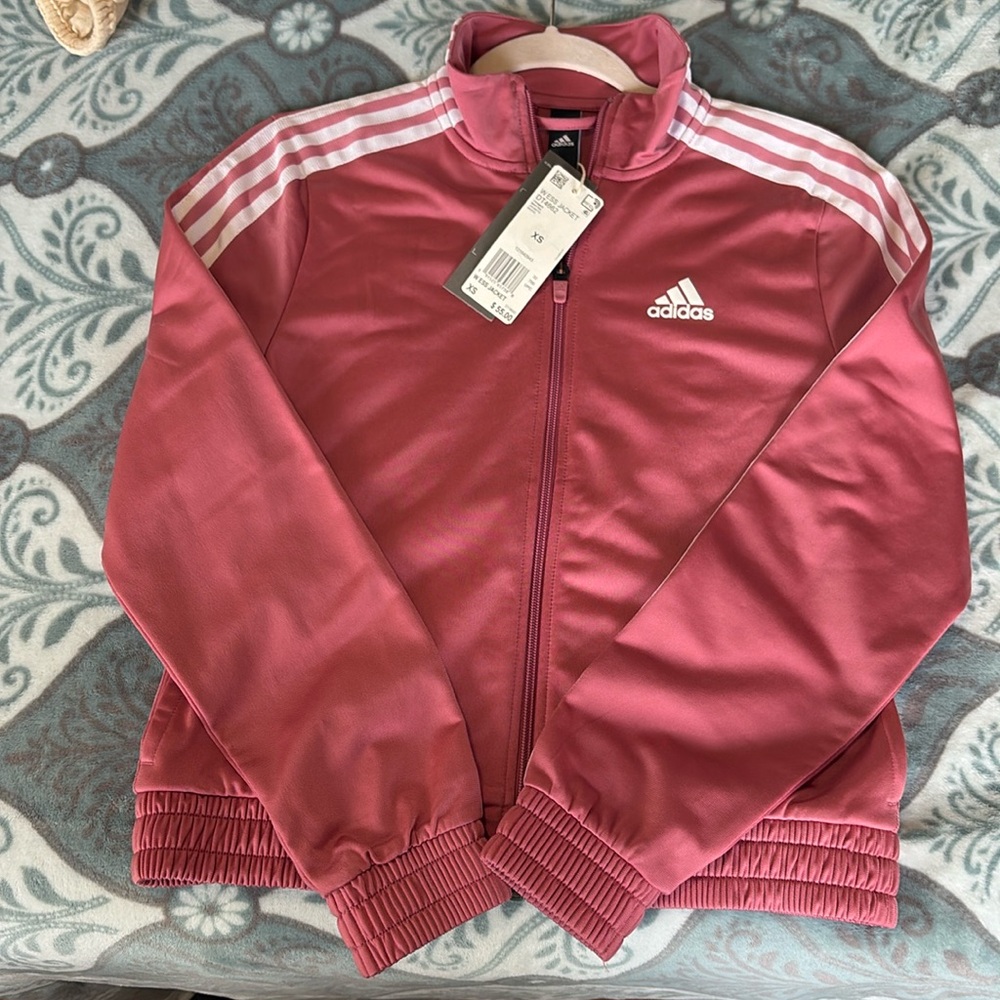 Unworn Adidas light pink jacket, XS
